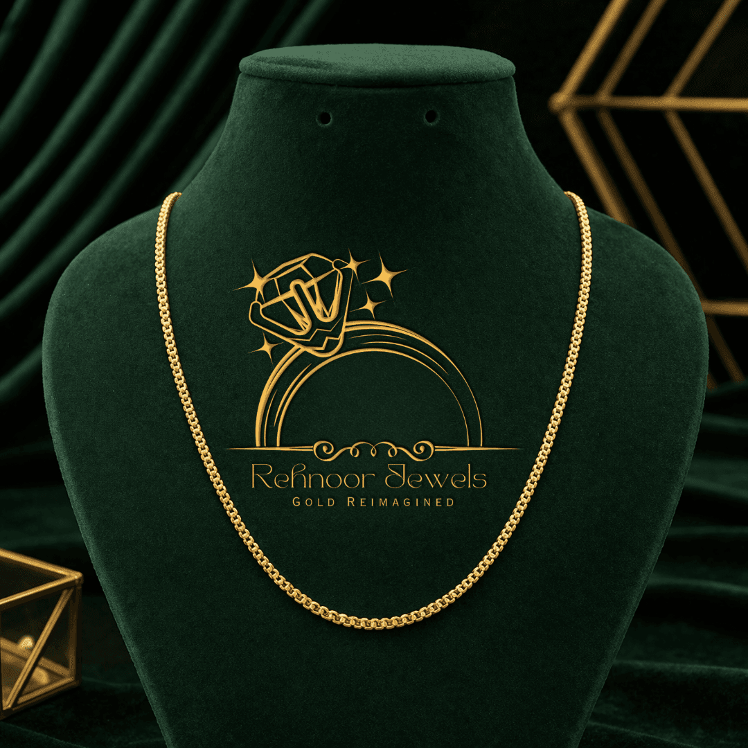 Prominent Design Gold Plated Box Chain for Men - Style E823 - view 1