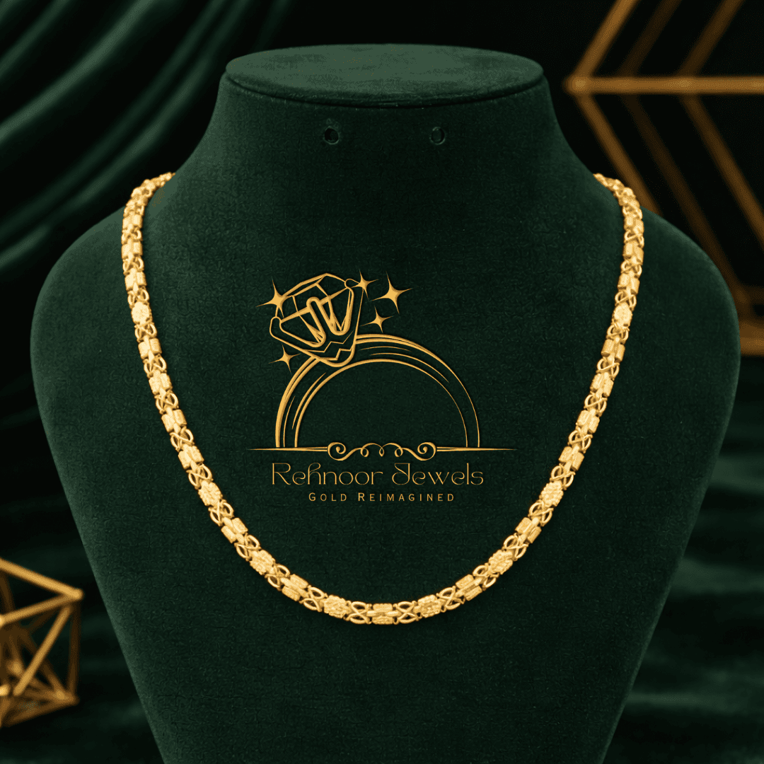 Glamorous Design Gold Plated Pipe Chain for Men - Style E836 - view 1