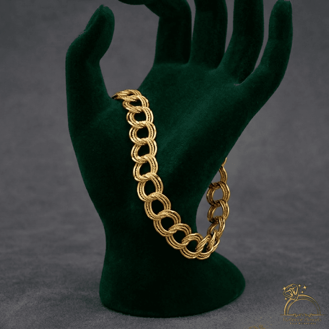 1 Gram Gold Plated Ring Into Ring Link Bracelet for Men - Style E273 - view 1