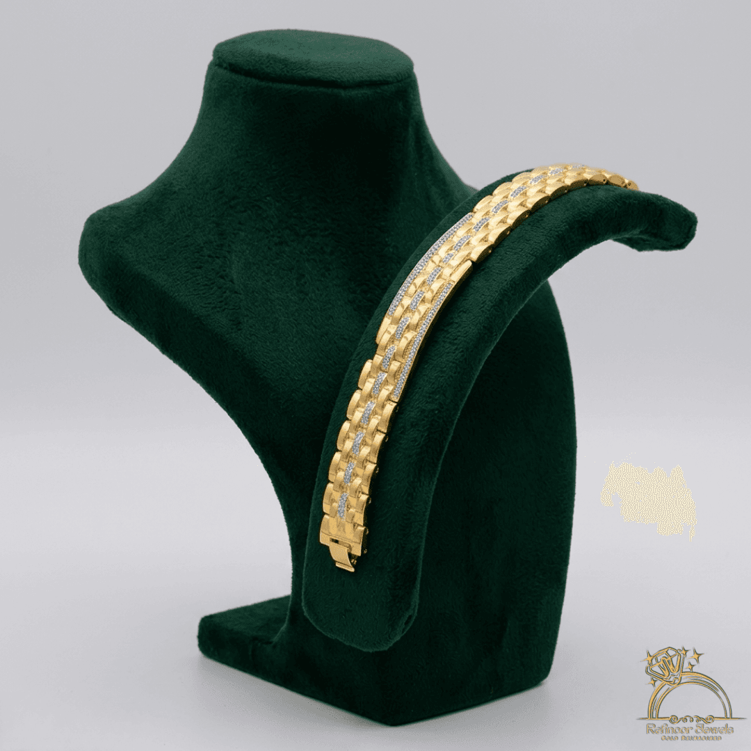 1 Gram Gold Plated Delicate Design with Diamond Gold Plated Bracelet - Style A629 - view 1