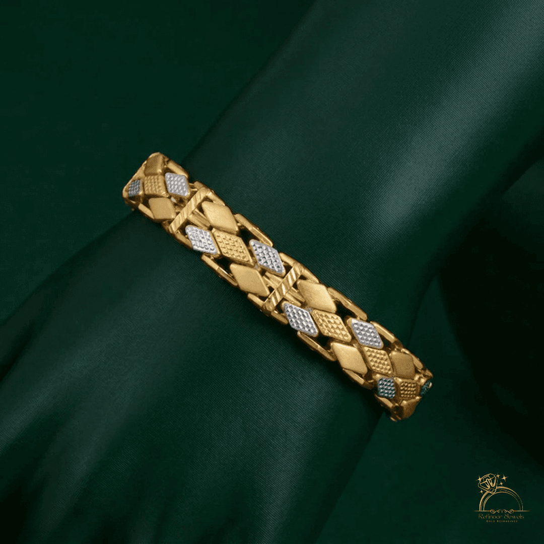 1 Gram Gold Plated Attention-Getting Design Bracelet for Men - Style E423 - view 1