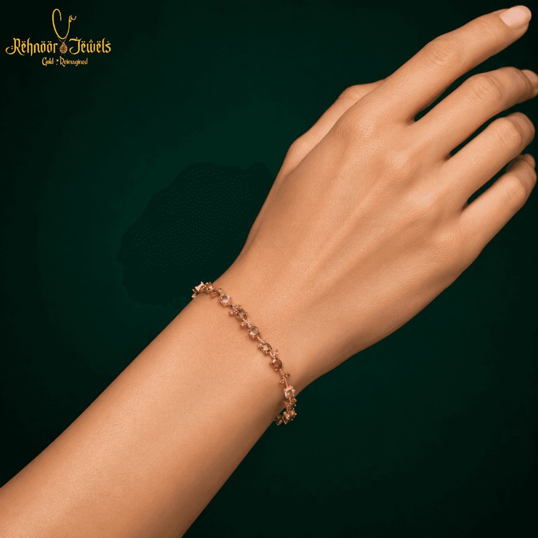 Pastel Blossom Vine Gold Plated Bracelet - view 1