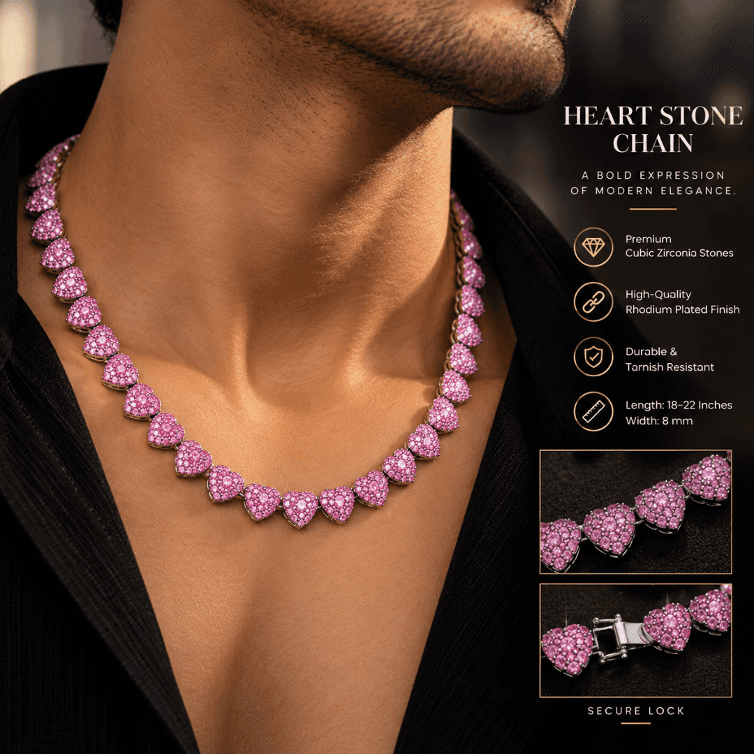 Blush Pink Heart Chain - view 3