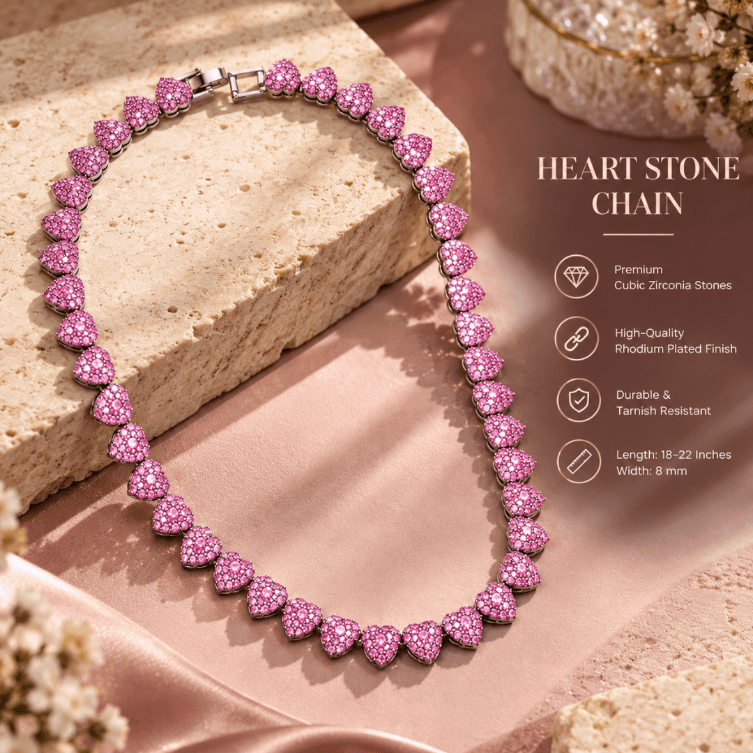 Blush Pink Heart Chain - view 4