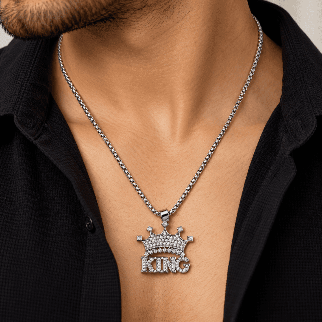 Imperial King Crown Box Chain Pendant - view 2