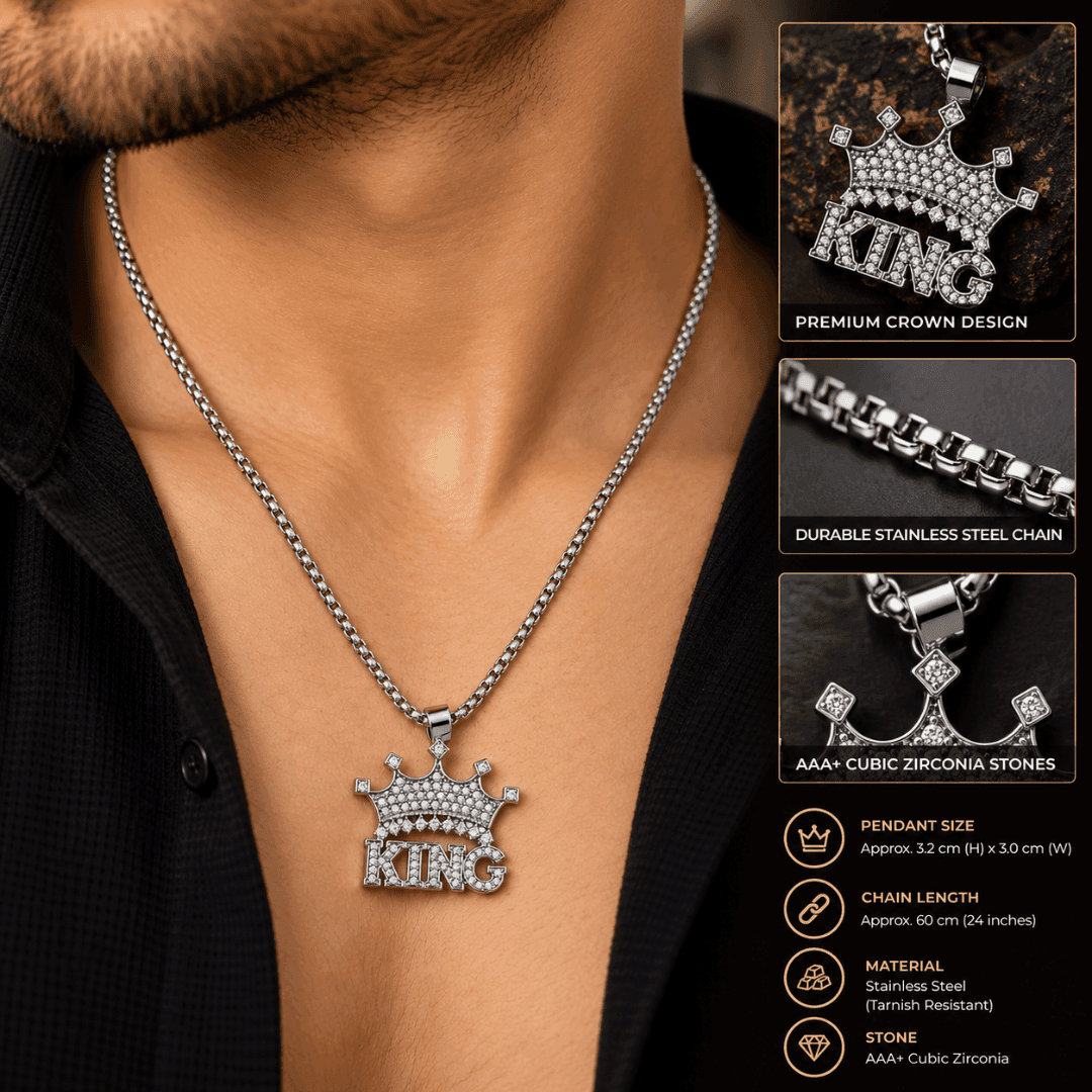 Imperial King Crown Box Chain Pendant - view 3