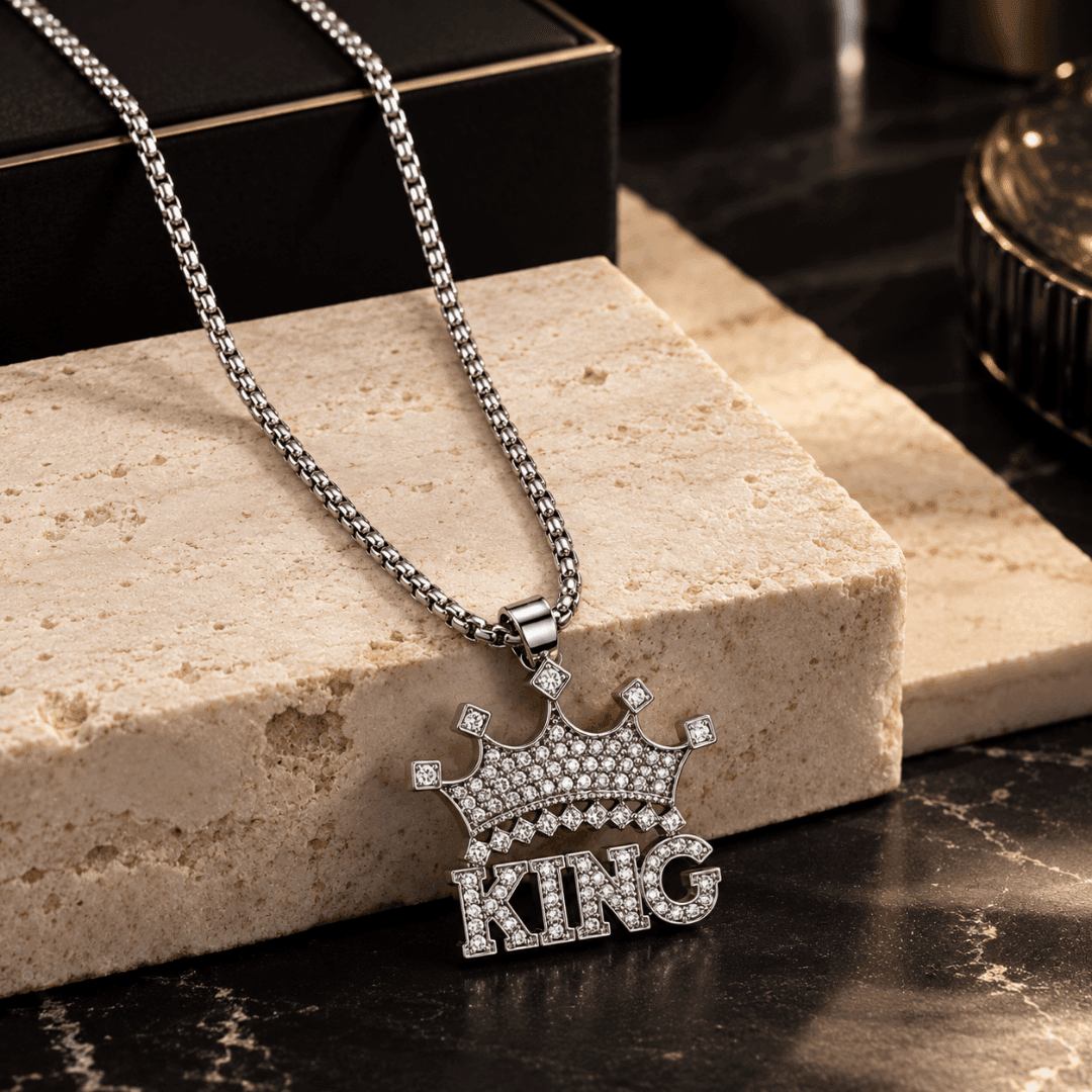 Imperial King Crown Box Chain Pendant - view 4