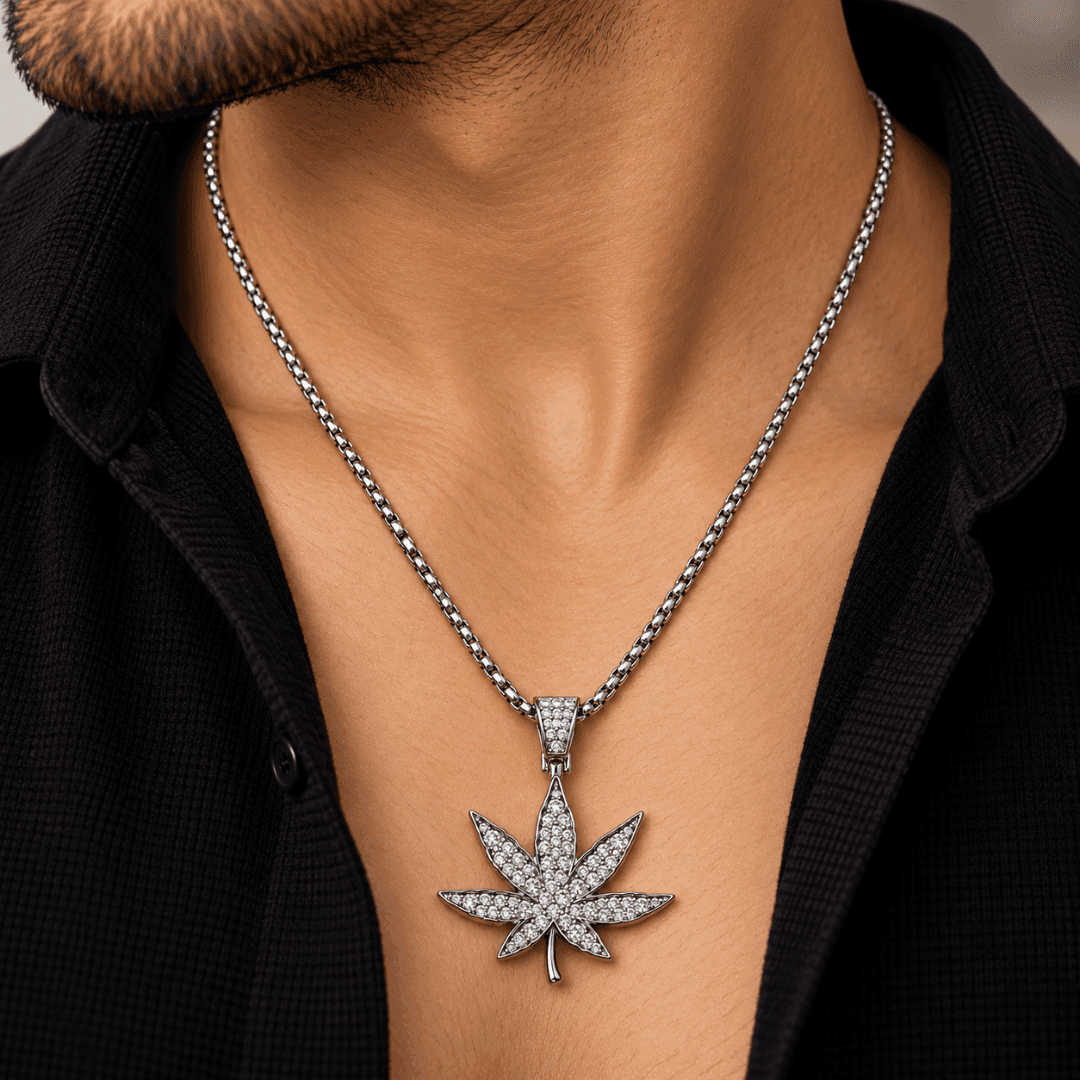 Palm Leaf Box Chain Pendant - view 2