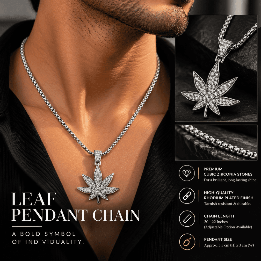Palm Leaf Box Chain Pendant - view 3