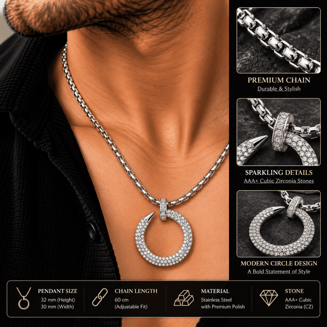 Iced Spiral Nail Box Chain Pendant - view 3