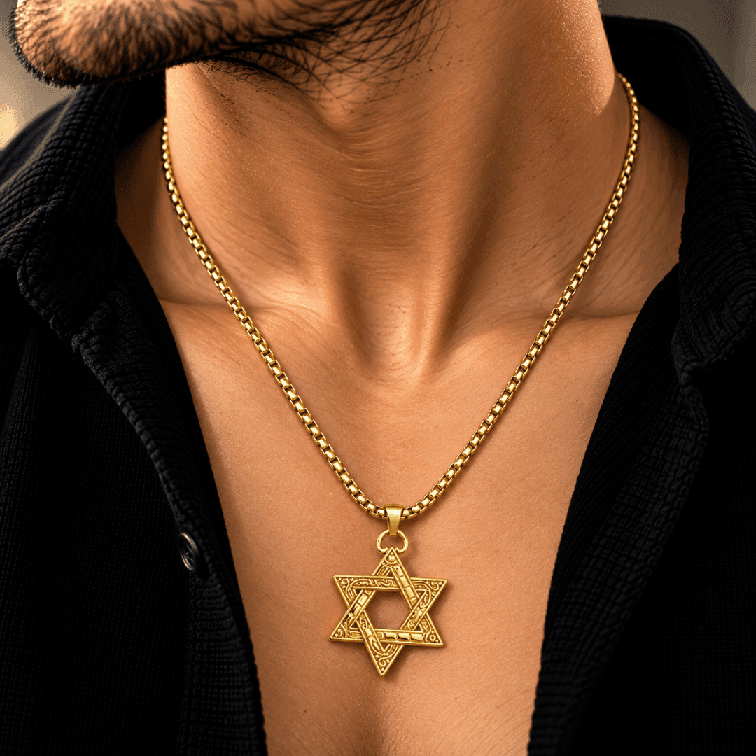 Sacred Hexagram Box Chain Pendant - view 2