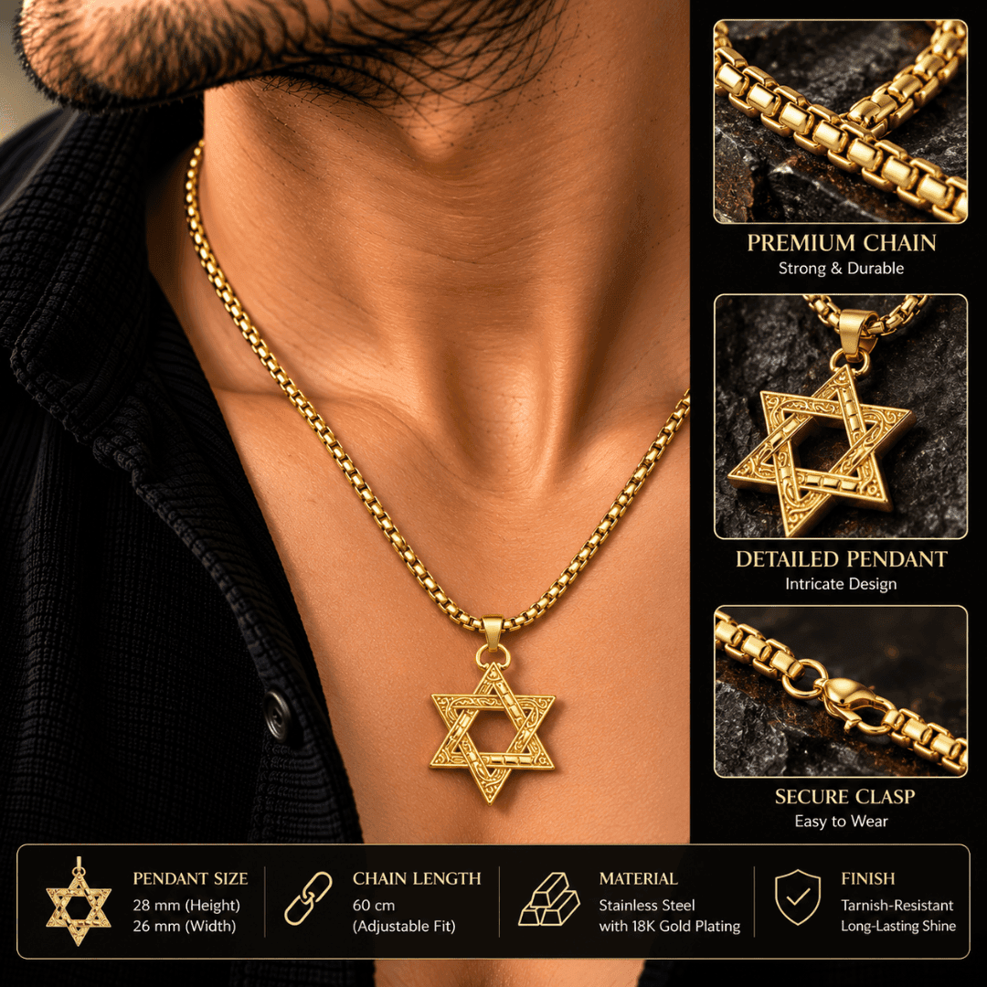 Sacred Hexagram Box Chain Pendant - view 3