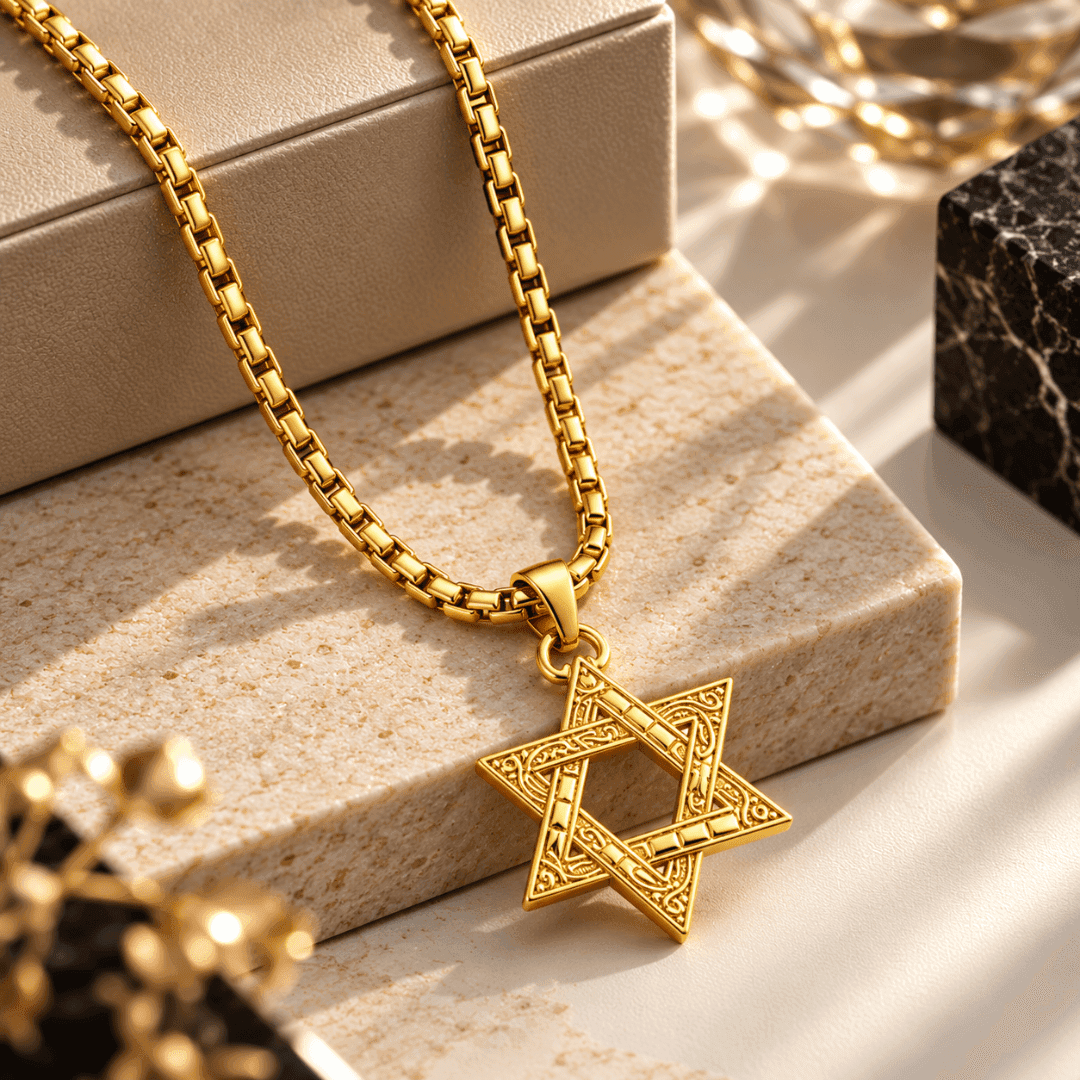 Sacred Hexagram Box Chain Pendant - view 4