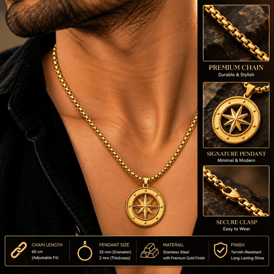 Vanguard Compass Star Box Chain Pendant - view 3