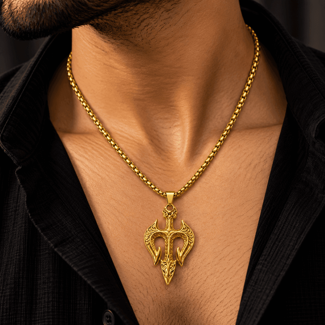 Sacred Trishul Box Chain Pendant - view 2