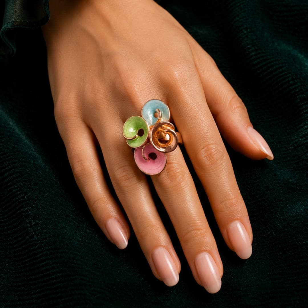 Multi-Color Gold Plated Ring - view 1