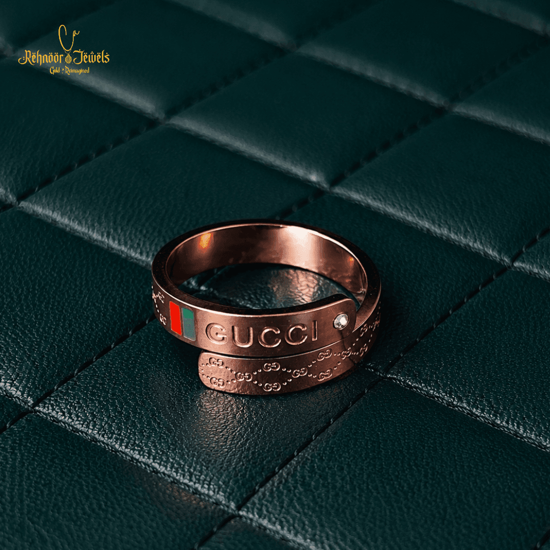 Architectural Nail Wrap Gold Plated Ring - view 1