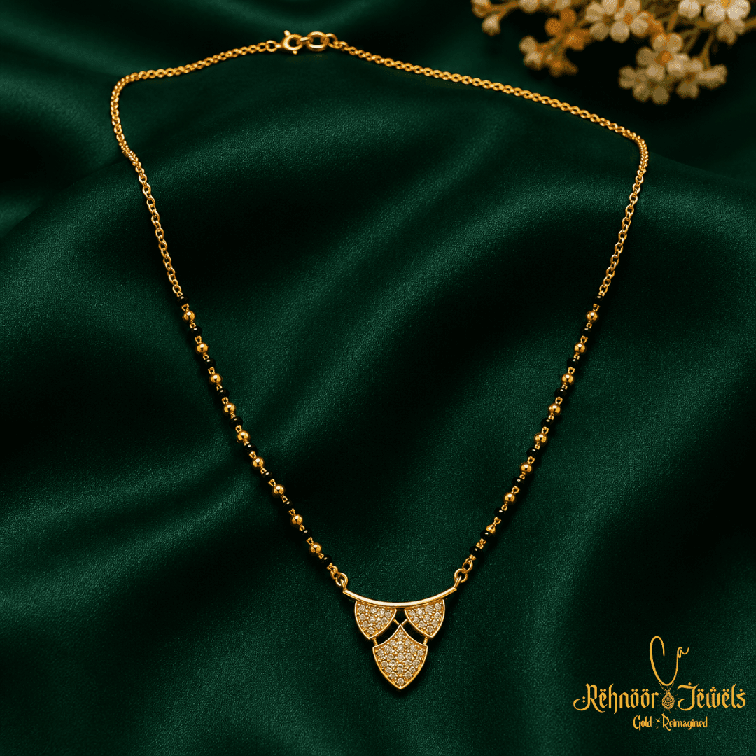 Gold-Plated Artificial Beads Mangalsutra - view 1
