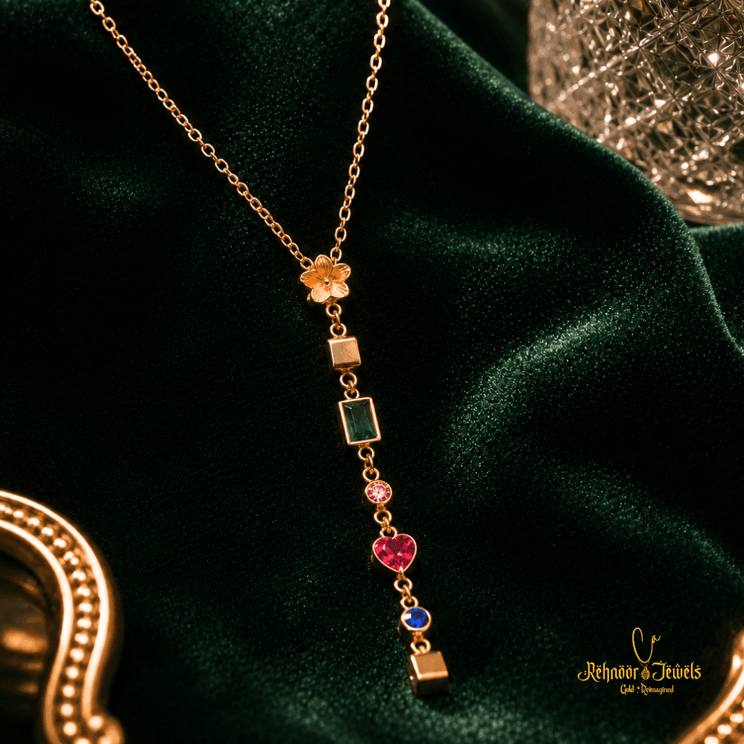 Gold Plated Stainless Steel Drop Necklace