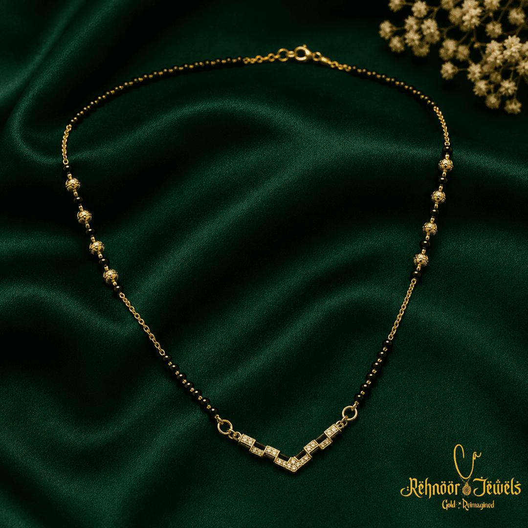 Stone Gold Plated Mangalsutra - view 1