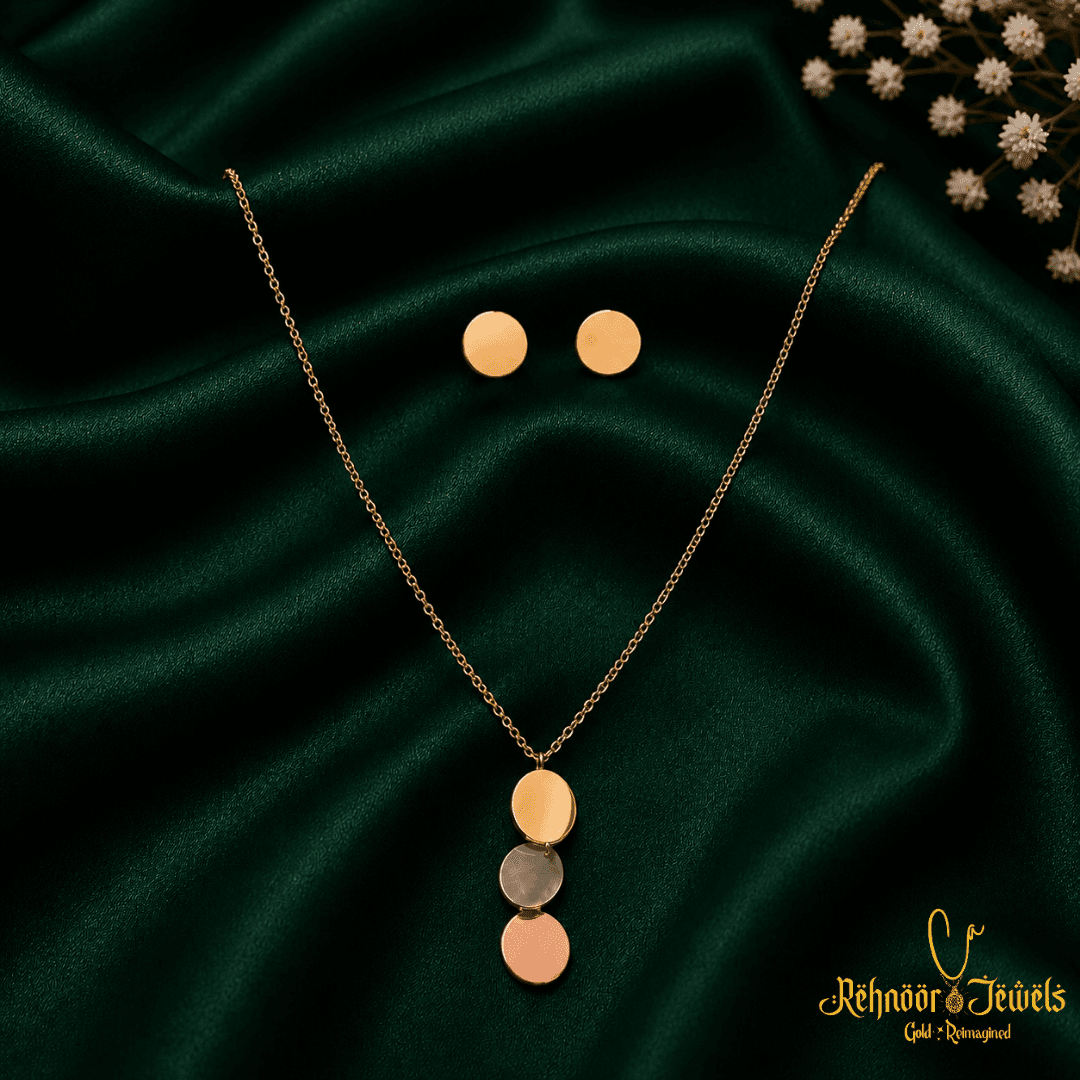 Tri-Tone Gold Plate Jewelry Set - view 1