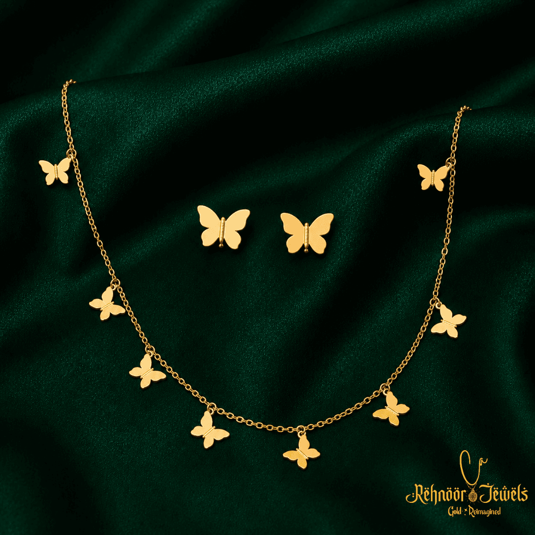 Butterfly Gold Plated Necklace - view 1