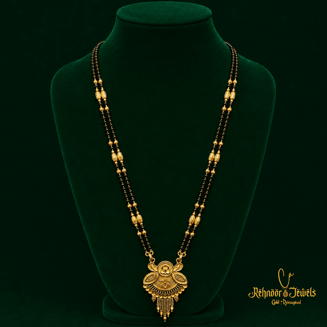 Floral Heritage Gold Plated Mangalsutra - view 1