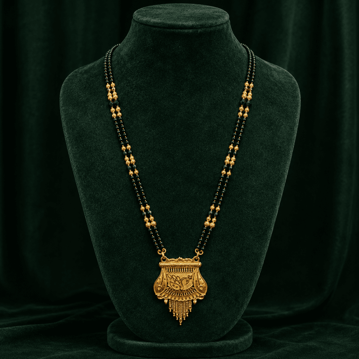 Asha Traditional Rajasthani Gold Plated Mangalsutra - view 1