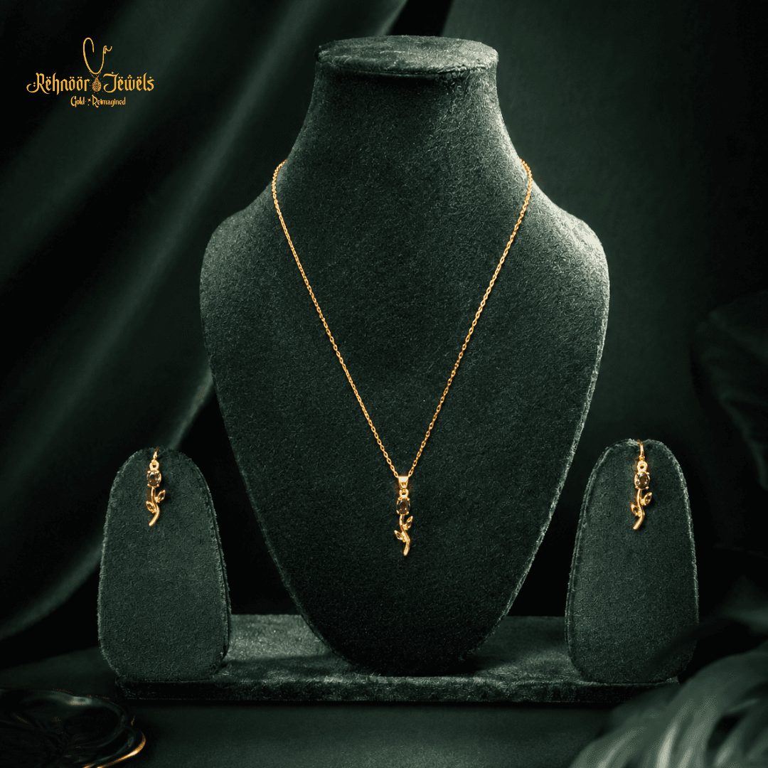 Mehrunisa Heritage Amethyst Floral Drop Necklace Set - view 1