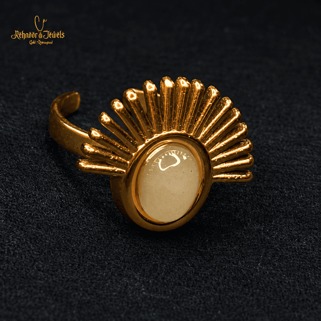 Fabienne Sun Stone Gold Plated Ring