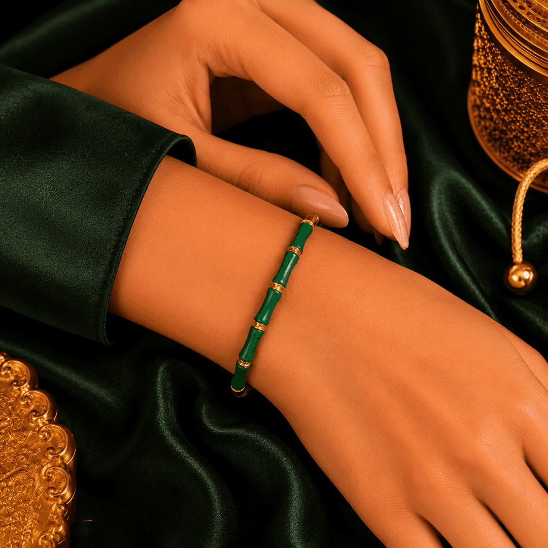 Bamboo Gold Plated Bracelet - view 2