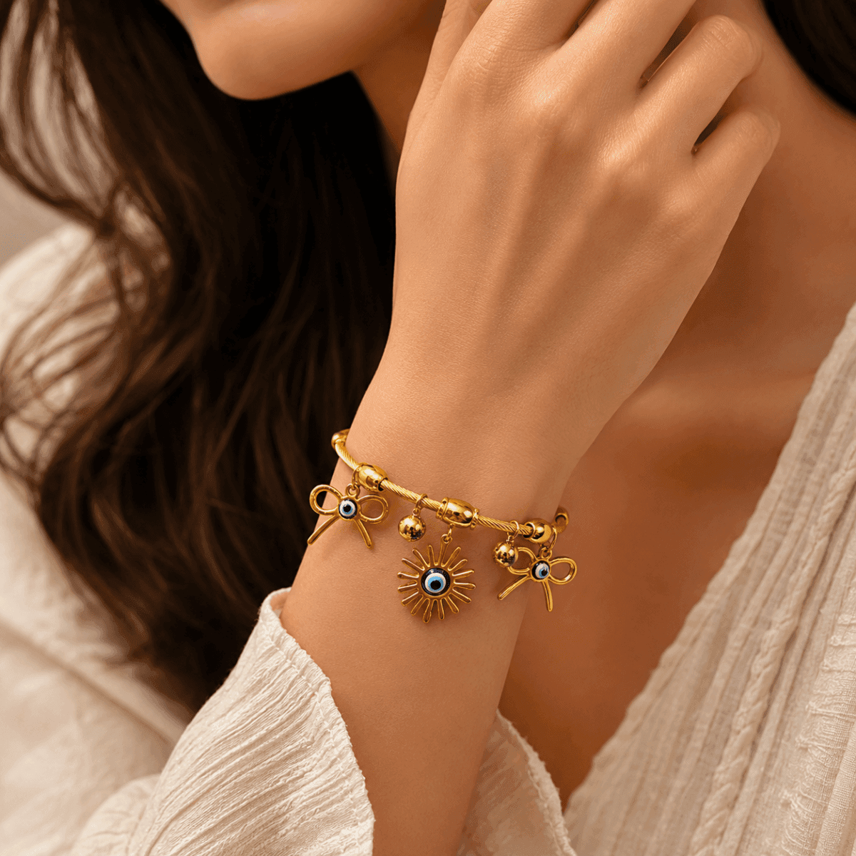 Aurelia Charm Gold Plated Bracelet - view 2