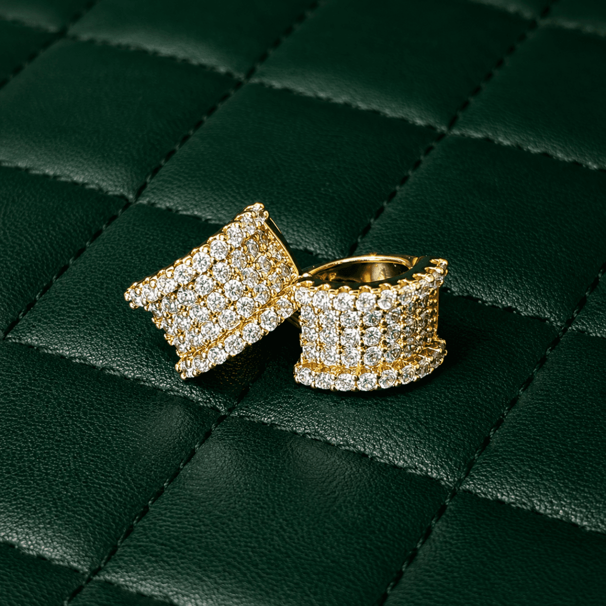 Pave Gold Plated Earrings - view 1