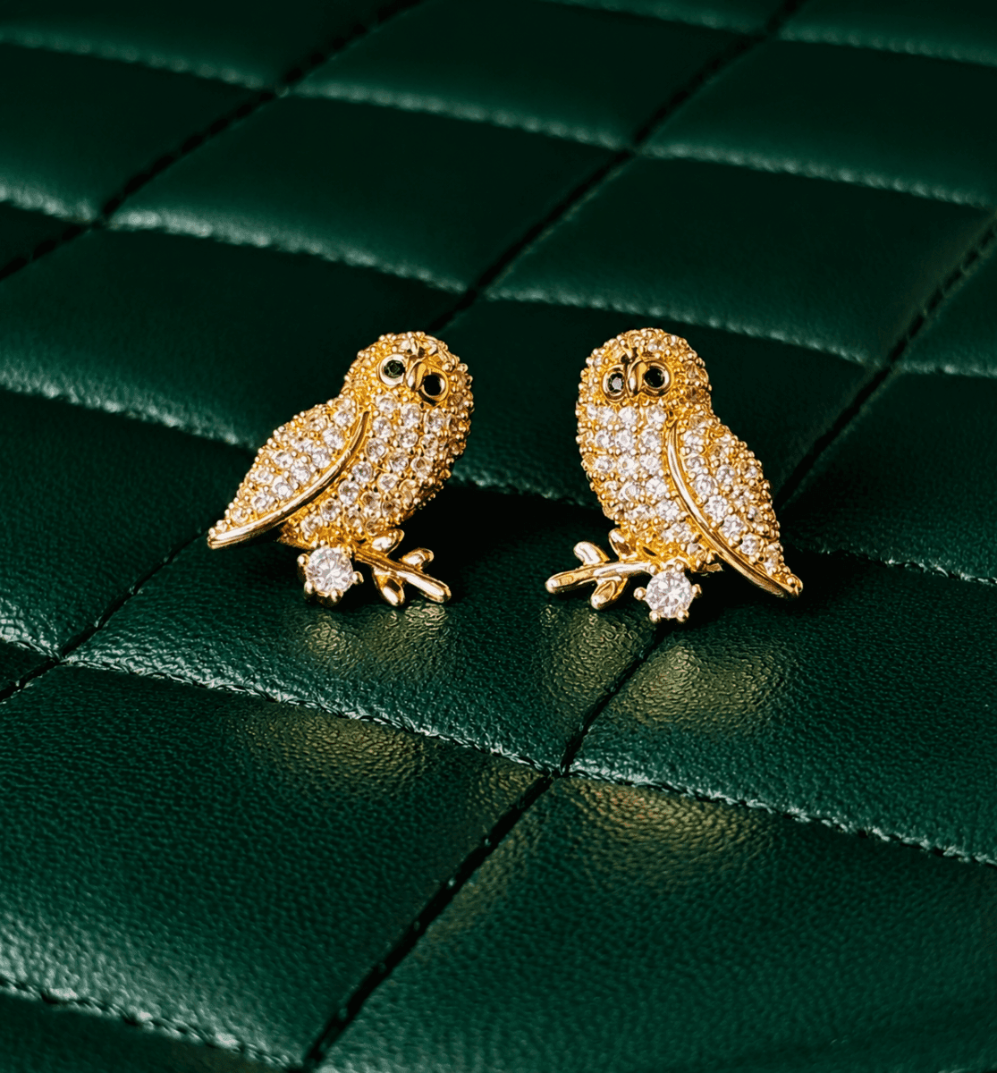 Noor-e-Ullu Gold Plated Studs Earrings - view 1