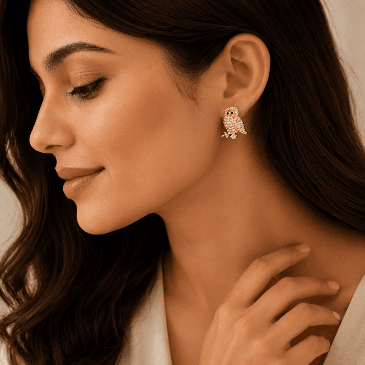 Noor-e-Ullu Gold Plated Studs Earrings - view 2