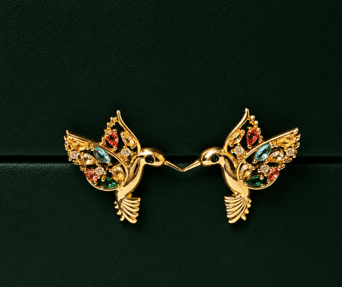 Noor-e-Parinda Gold Plated Earrings - view 1