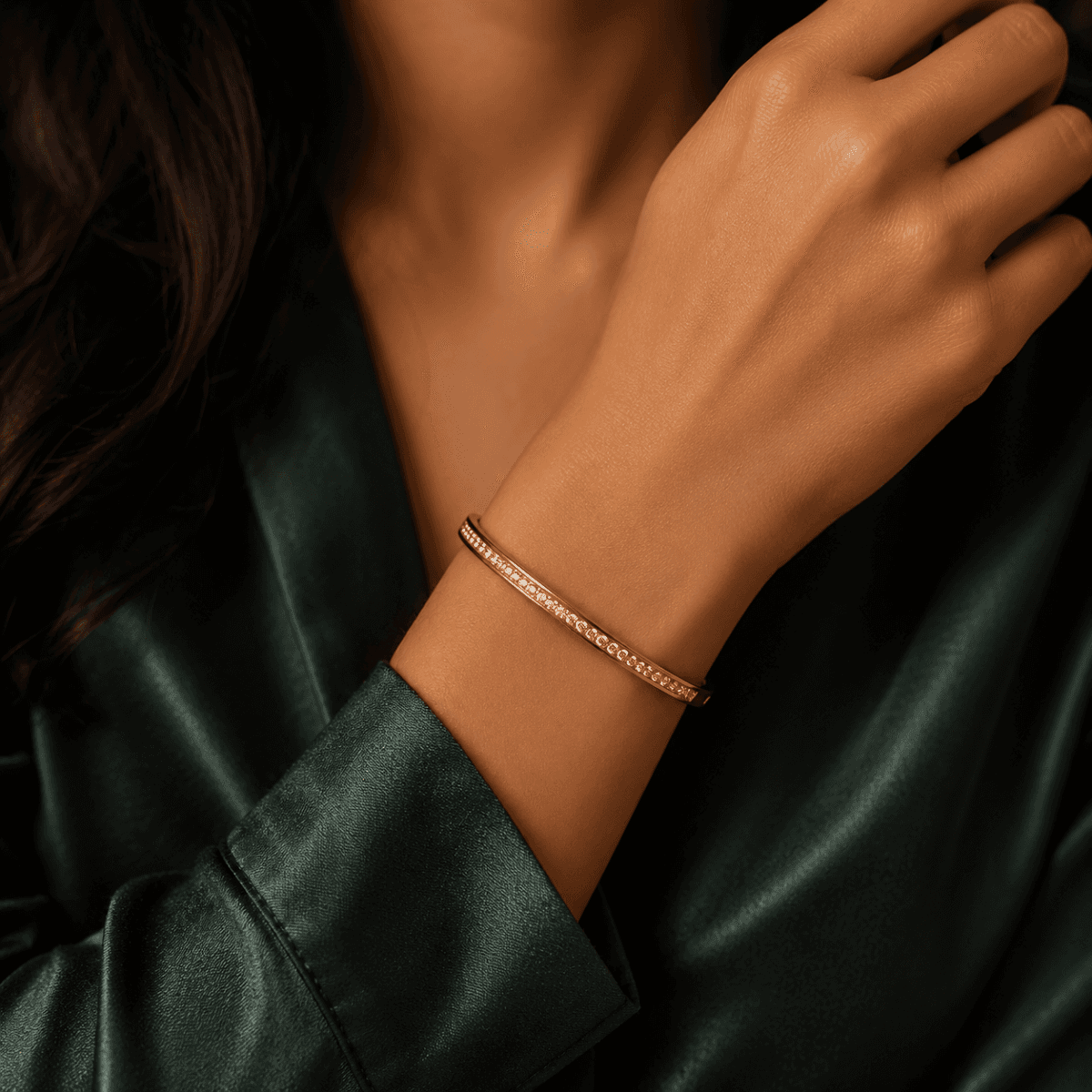 Noor Grace Crystal Gold Plated Bracelet - view 2