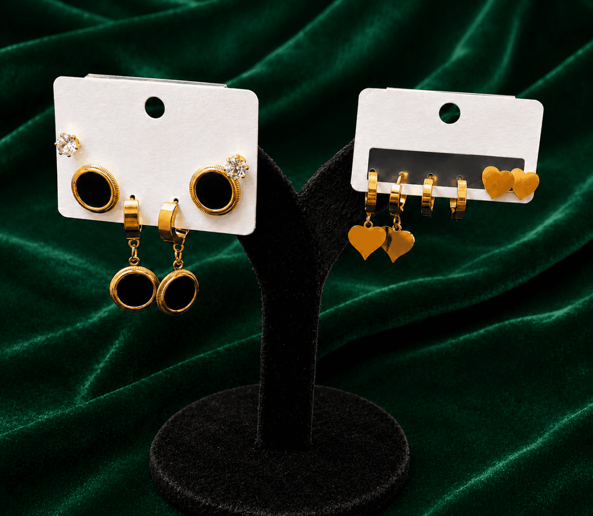 Midnight Gold Plated Earring Set - view 1