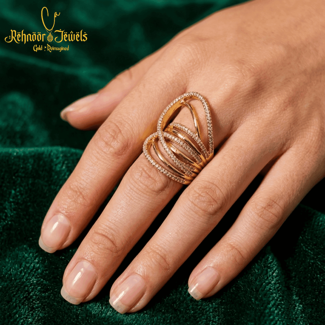 The Empress Wave Gold Plated Ring - view 2