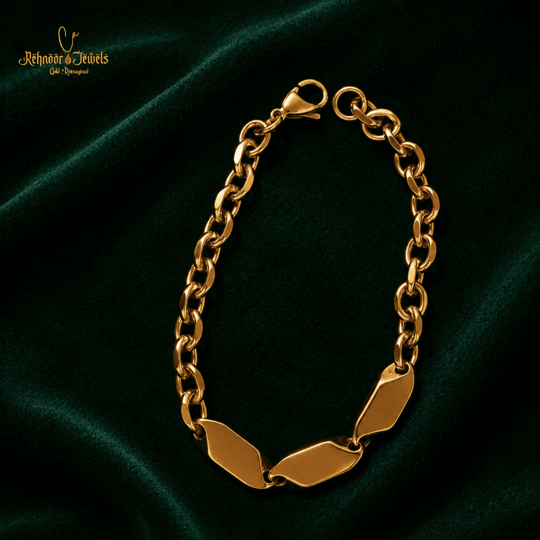 Imperial Trio Link Gold Plated Bracelet - view 2