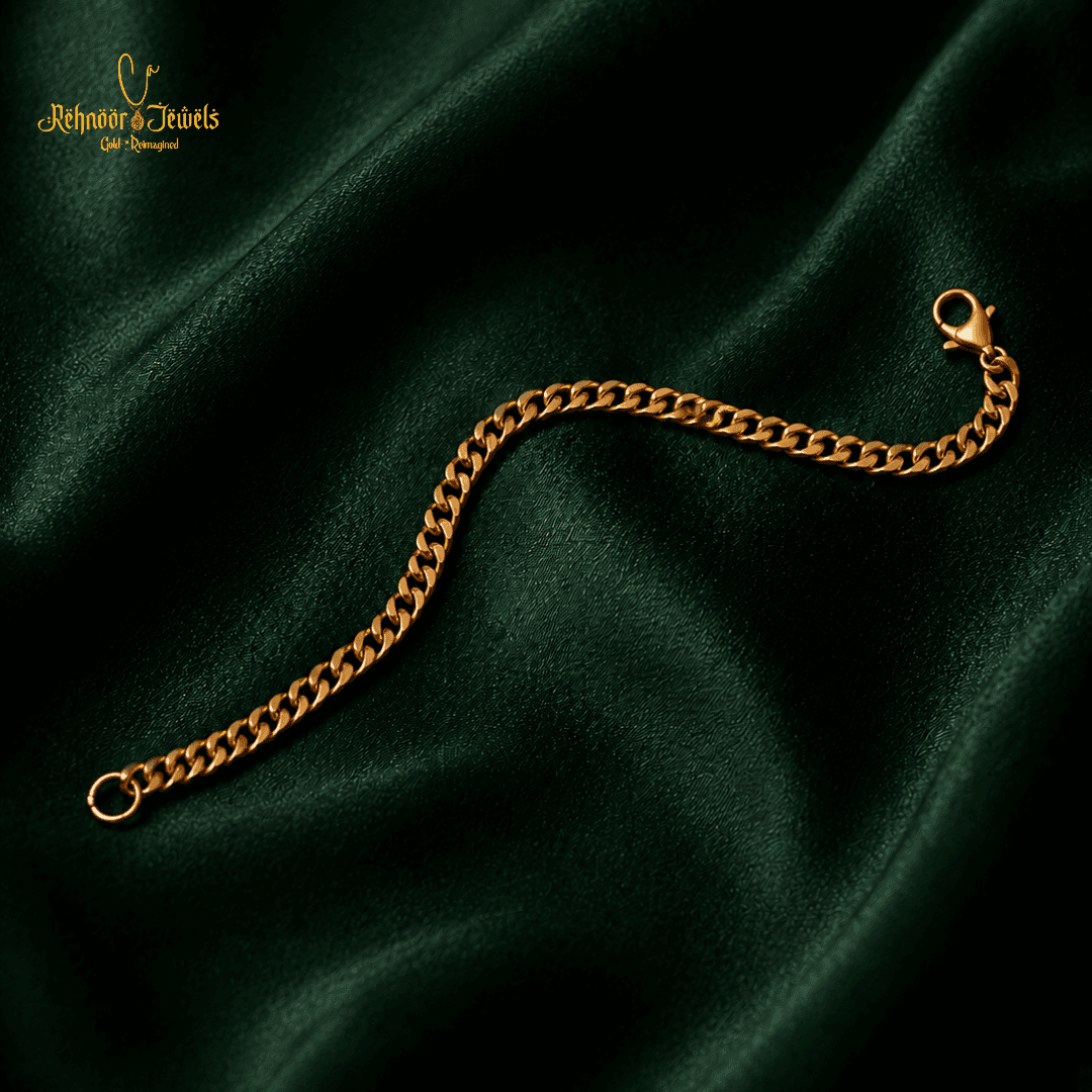 Royal Curb Men's Gold Plated Bracelet - view 1