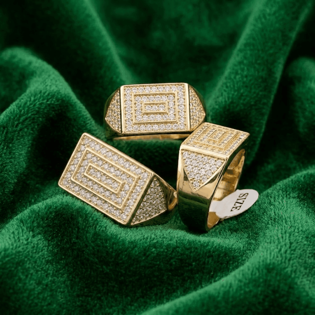 The CZ Imperial Gold Plated Signet - view 1