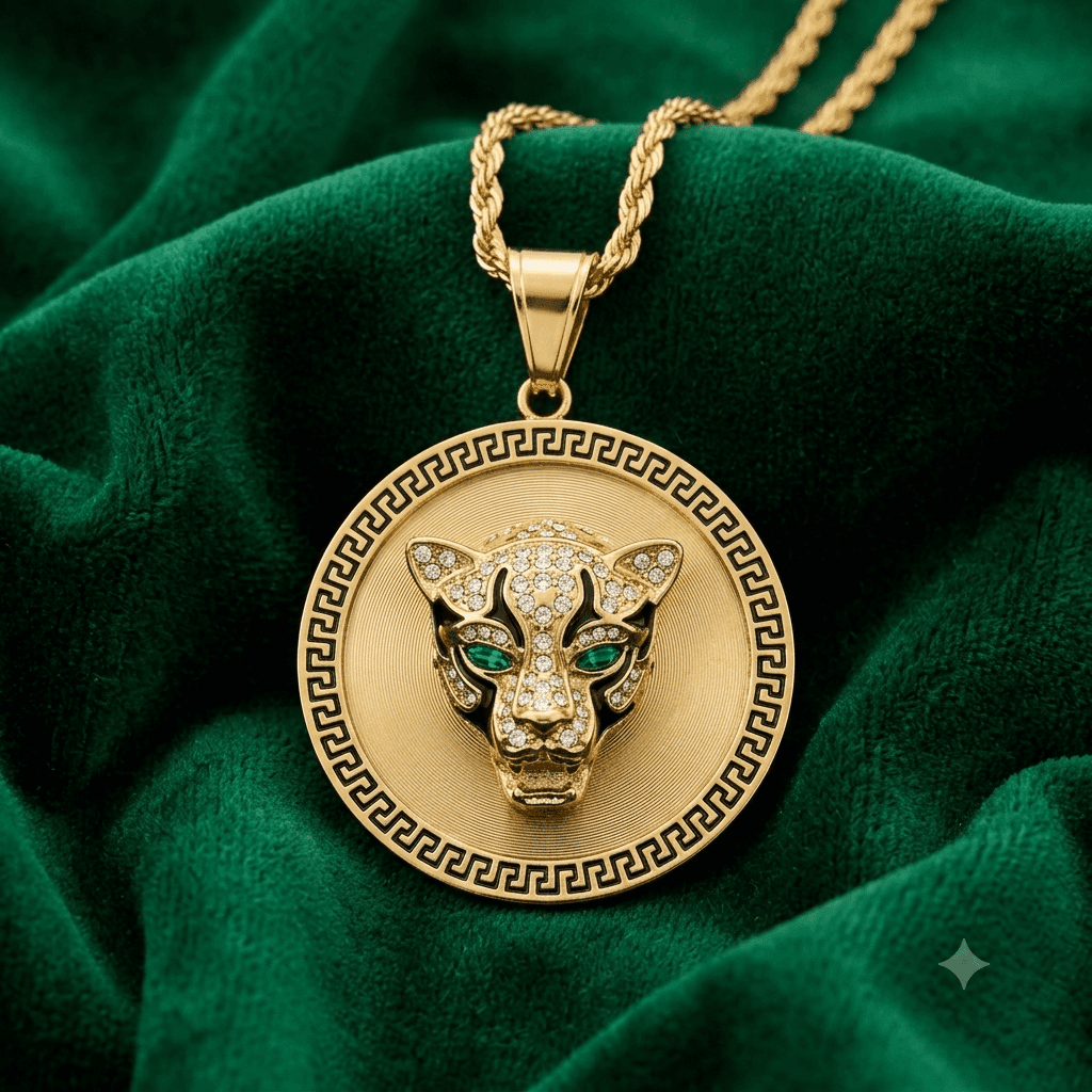 The Panther Gold Plated Signet Pendant - view 1