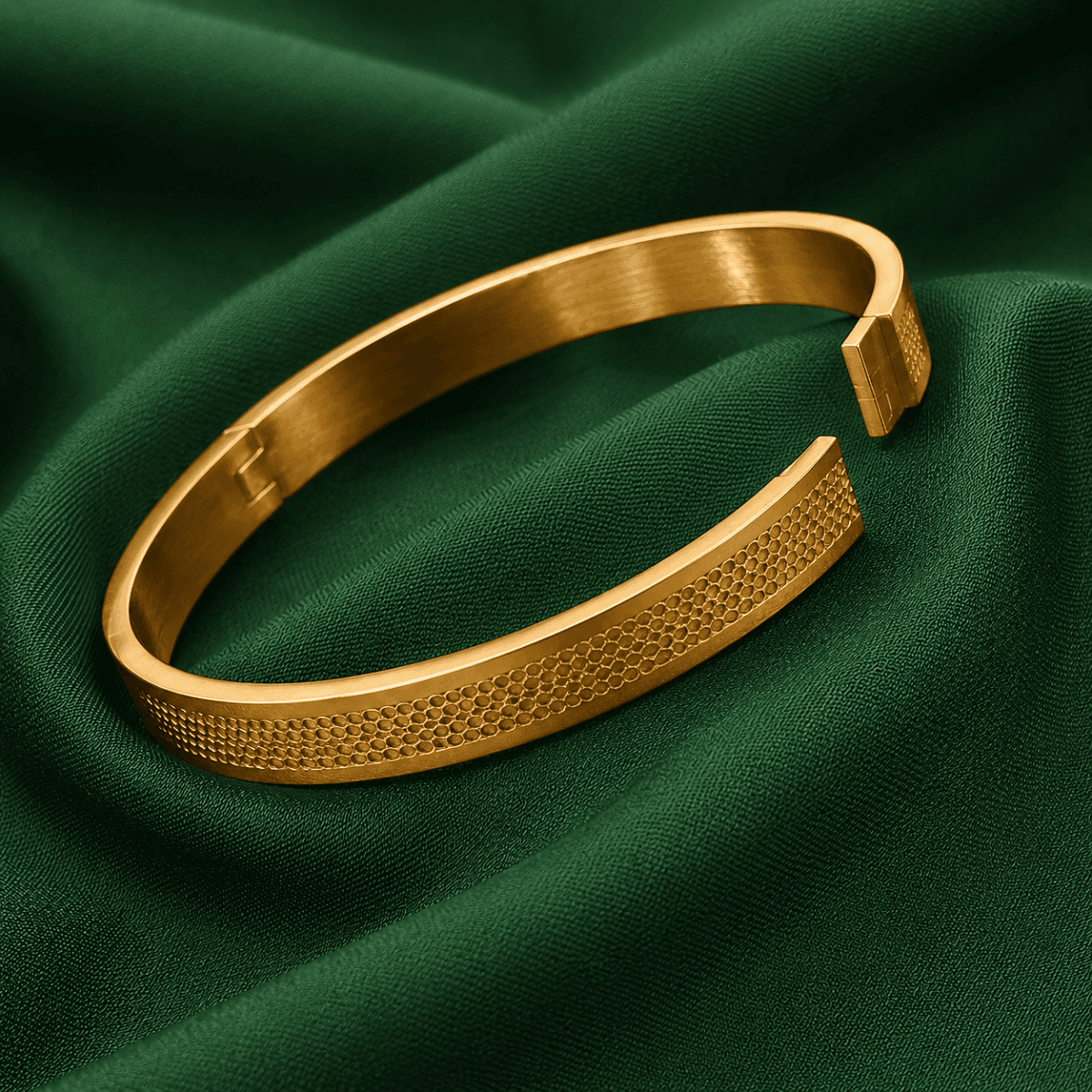 Crown Laser Etched Gold Plated Kada - view 1
