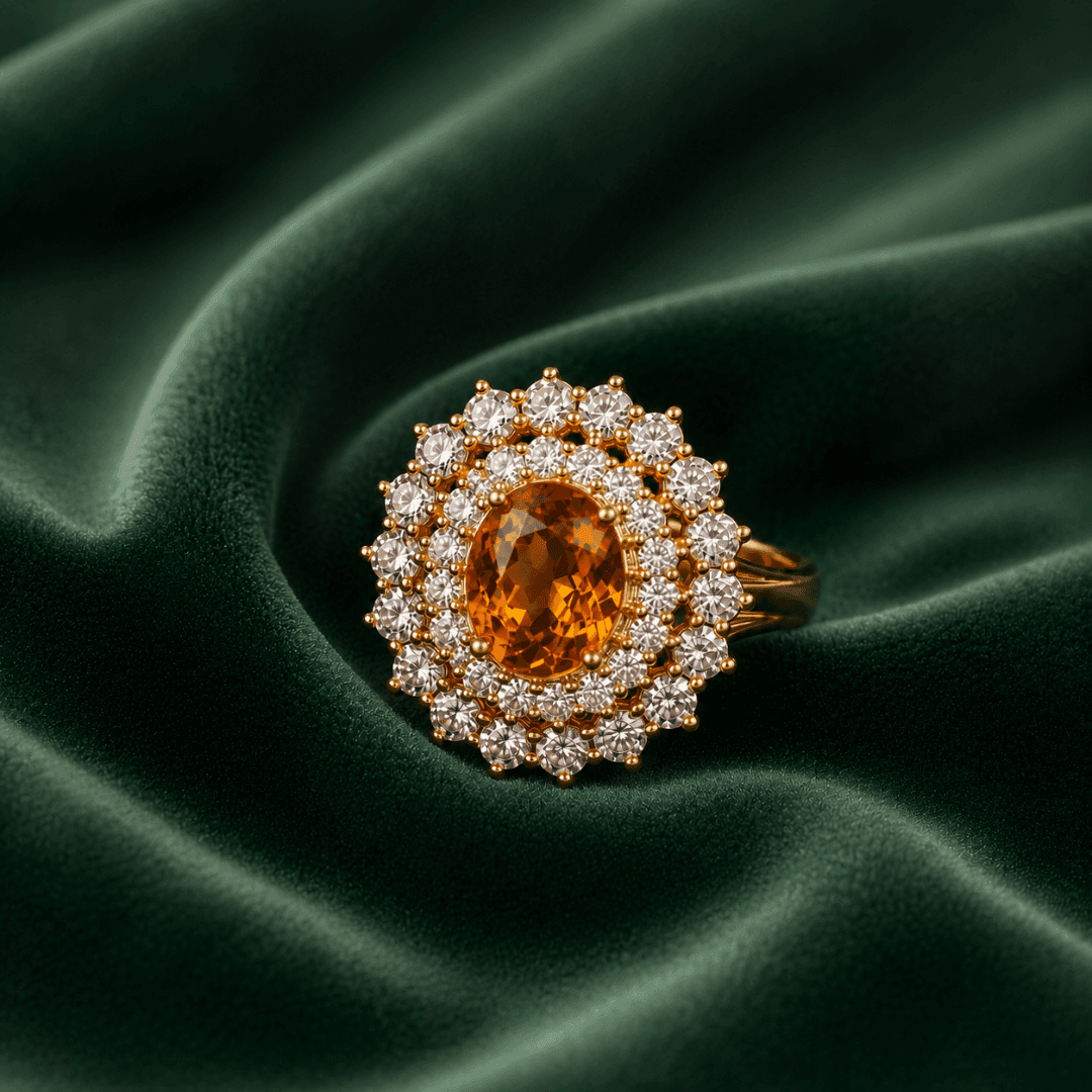 Amber Glow Gold Plated Ring - view 1