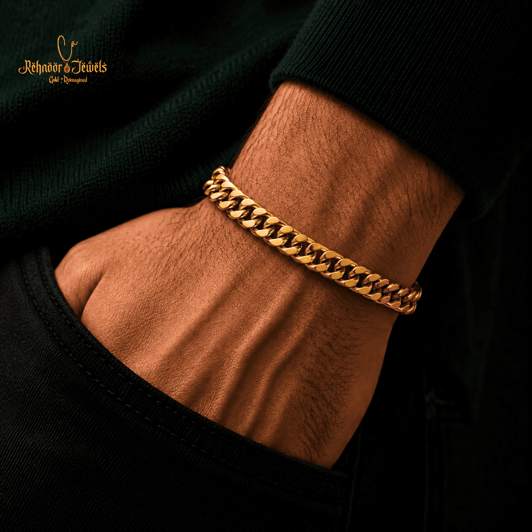 Cuban Chain Gold Plated Bracelet - view 2