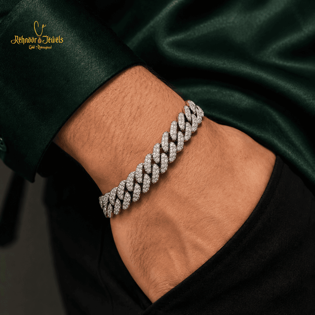 Iced Silver Link Bracelet - view 2