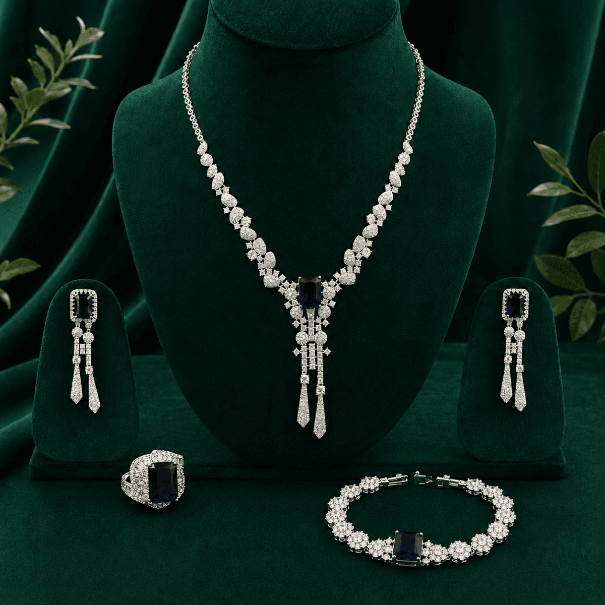 Noir Elegance Statement Necklace Set - view 1