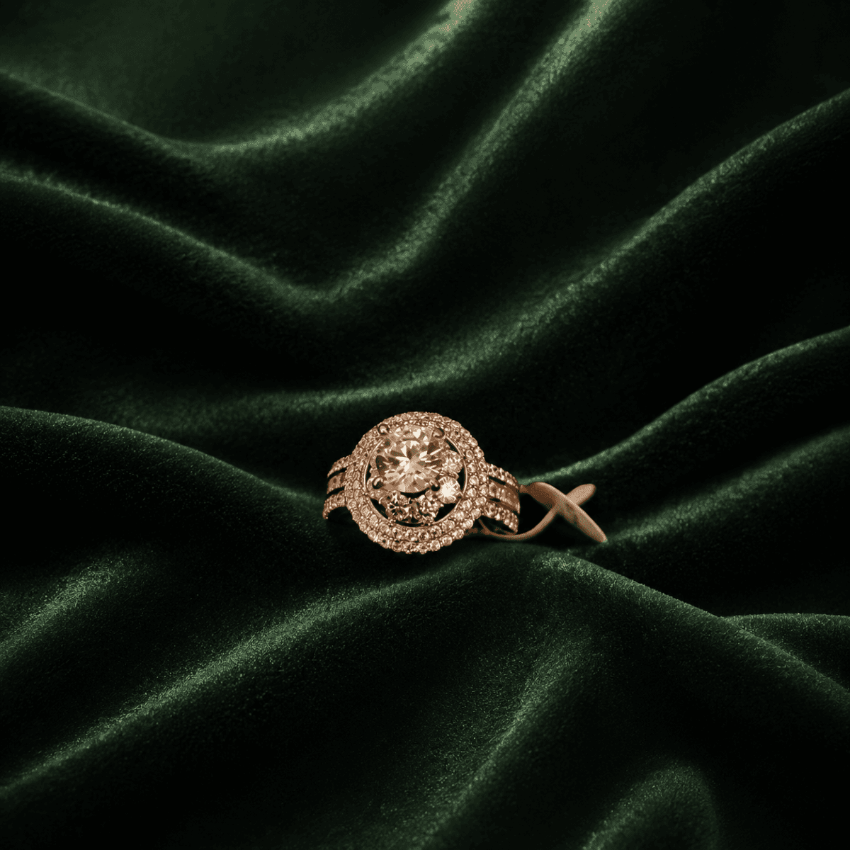Crystal Bloom Gold Plated Ring - view 1