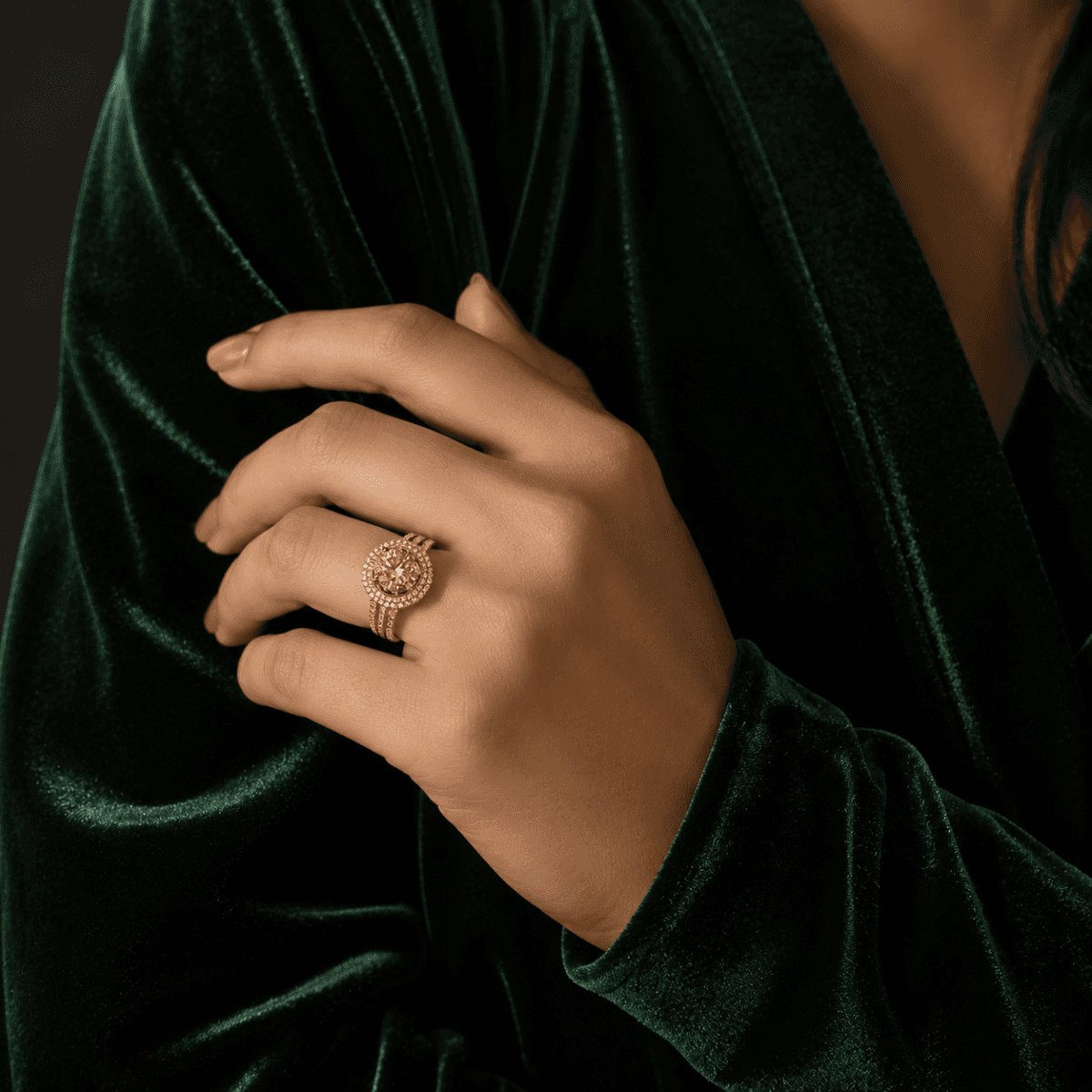 Crystal Bloom Gold Plated Ring - view 2